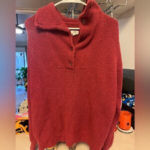 AERIE COZY UP WAFFLE BUTTON SWEATER